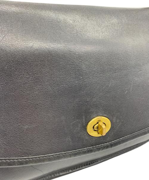 COACH（コーチ）COACH (コーチ) レザーショルダーバッグ ブラックの古着・服飾アイテム