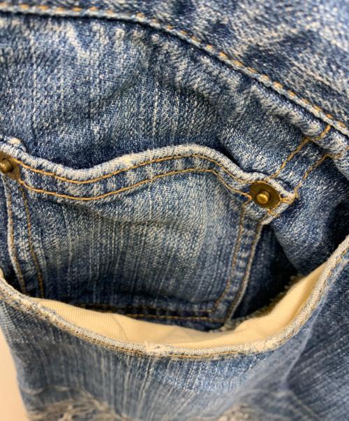 絡繰魂（カラクリタマシイ）絡繰魂 (カラクリタマシイ) 刺繍デニムパンツ インディゴ サイズ:35の古着・服飾アイテム