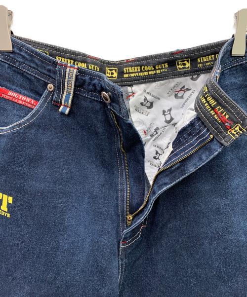 DOG TOWN（ドッグ タウン）DOG TOWN (ドッグ タウン) 刺繍ワイドデニムパンツ インディゴ サイズ:Lの古着・服飾アイテム