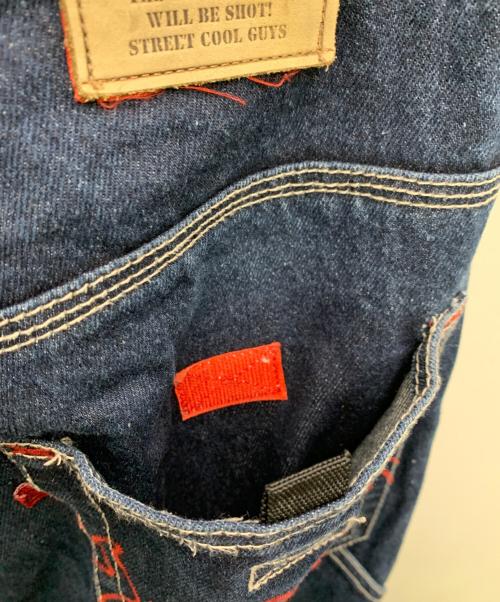 DOG TOWN（ドッグ タウン）DOG TOWN (ドッグ タウン) 刺繍ワイドデニムパンツ インディゴ サイズ:Lの古着・服飾アイテム