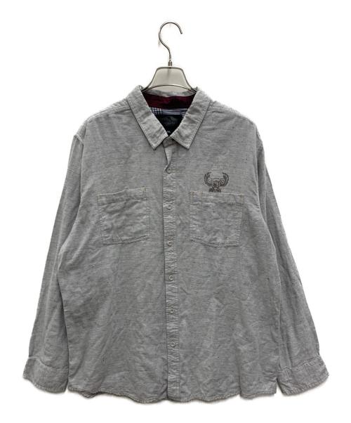 HARLEY-DAVIDSON（ハーレーダビッドソン）HARLEY-DAVIDSON (ハーレーダビッドソン) 長袖シャツ ライトグレー サイズ:2XLの古着・服飾アイテム