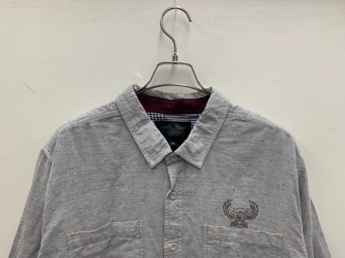 HARLEY-DAVIDSON（ハーレーダビッドソン）HARLEY-DAVIDSON (ハーレーダビッドソン) 長袖シャツ ライトグレー サイズ:2XLの古着・服飾アイテム