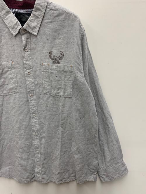 HARLEY-DAVIDSON（ハーレーダビッドソン）HARLEY-DAVIDSON (ハーレーダビッドソン) 長袖シャツ ライトグレー サイズ:2XLの古着・服飾アイテム