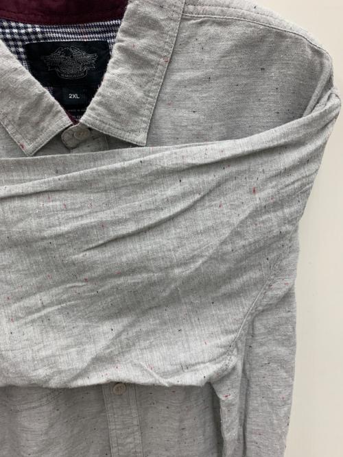 HARLEY-DAVIDSON（ハーレーダビッドソン）HARLEY-DAVIDSON (ハーレーダビッドソン) 長袖シャツ ライトグレー サイズ:2XLの古着・服飾アイテム
