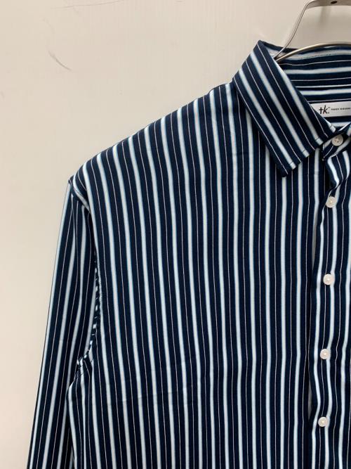 TAKEO KIKUCHI（タケオキクチ）TAKEO KIKUCHI (タケオキクチ) 長袖シャツ ネイビー×ブルー サイズ:XLの古着・服飾アイテム