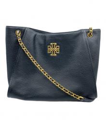 TORY BURCH（トリーバーチ）の古着「トートバッグ　BRITTEN SMALL SLOUCHY TOTE」｜ブラック×ゴールド
