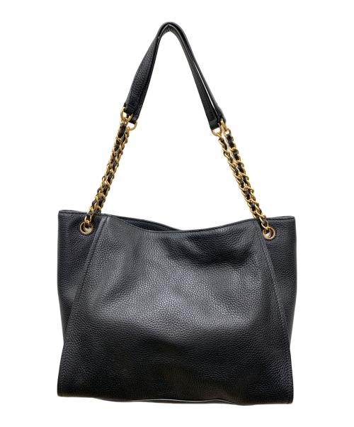TORY BURCH（トリーバーチ）TORY BURCH (トリーバーチ) トートバッグ　BRITTEN SMALL SLOUCHY TOTE ブラック×ゴールドの古着・服飾アイテム