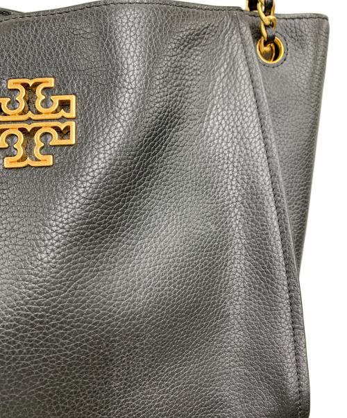 TORY BURCH（トリーバーチ）TORY BURCH (トリーバーチ) トートバッグ　BRITTEN SMALL SLOUCHY TOTE ブラック×ゴールドの古着・服飾アイテム