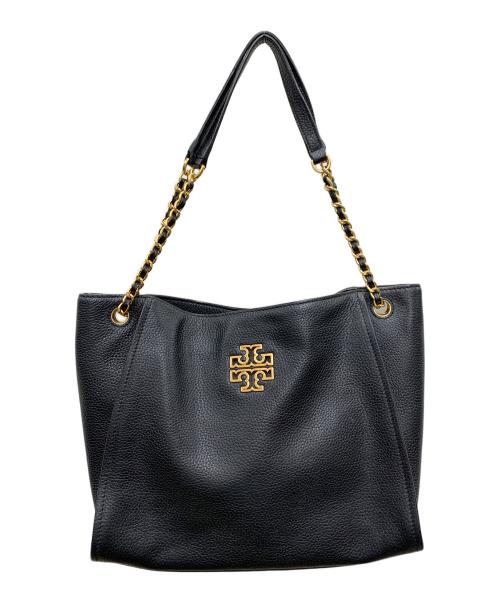 TORY BURCH（トリーバーチ）TORY BURCH (トリーバーチ) トートバッグ　BRITTEN SMALL SLOUCHY TOTE ブラック×ゴールドの古着・服飾アイテム