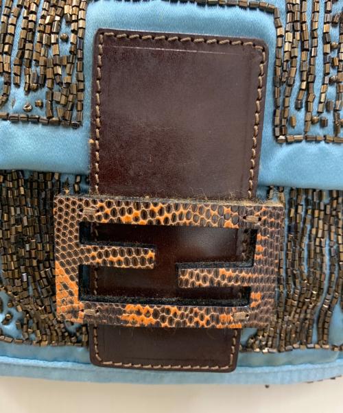 FENDI（フェンディ）FENDI (フェンディ) ショルダーバッグ　マンマバケット ブルー×ブラウンの古着・服飾アイテム