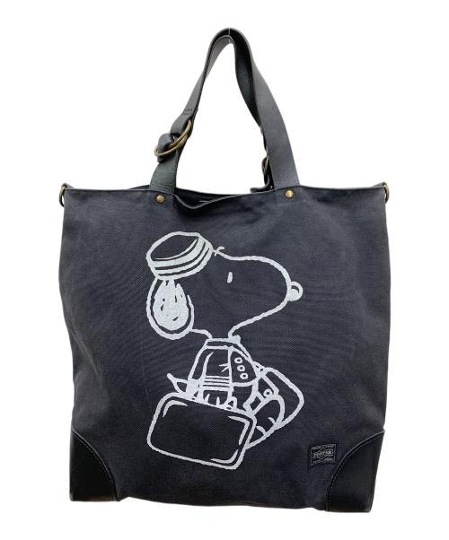 PORTER（ポーター）PORTER (ポーター) PEANUTS (ピーナッツ) トートバッグ ブラックの古着・服飾アイテム
