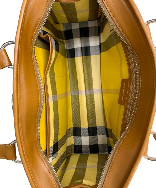 BURBERRY（バーバリー）BURBERRY (バーバリー) ハンドバッグ ブラウン×ベージュの古着・服飾アイテム
