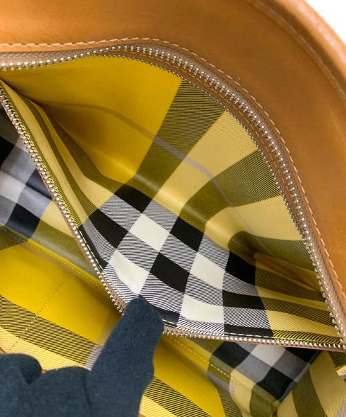 BURBERRY（バーバリー）BURBERRY (バーバリー) ハンドバッグ ブラウン×ベージュの古着・服飾アイテム