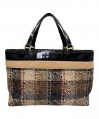 BURBERRYバーバリー）の古着「ハンドバッグ」｜ブラック×ブラウン