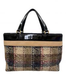 BURBERRY（バーバリー）の古着「ハンドバッグ」｜ブラック×ブラウン