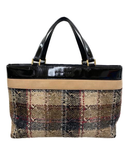 BURBERRY（バーバリー）BURBERRY (バーバリー) ハンドバッグ ブラック×ブラウンの古着・服飾アイテム