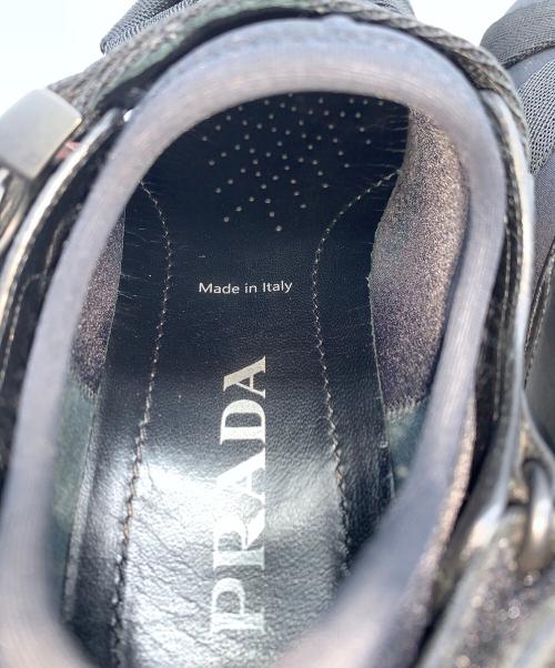 PRADA（プラダ）PRADA (プラダ) LINEA ROSSA ベルクロスニーカー ブラック サイズ:36の古着・服飾アイテム