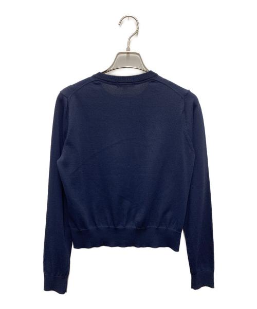 BLUE LABEL CRESTBRIDGE（ブルーレーベルクレストブリッジ）BLUE LABEL CRESTBRIDGE (ブルーレーベルクレストブリッジ) ニット切替ワンピースアンサンブル ネイビー サイズ:36/38の古着・服飾アイテム