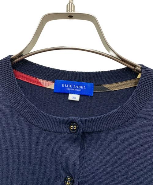 BLUE LABEL CRESTBRIDGE（ブルーレーベルクレストブリッジ）BLUE LABEL CRESTBRIDGE (ブルーレーベルクレストブリッジ) ニット切替ワンピースアンサンブル ネイビー サイズ:36/38の古着・服飾アイテム