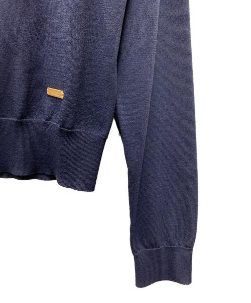 BLUE LABEL CRESTBRIDGE（ブルーレーベルクレストブリッジ）BLUE LABEL CRESTBRIDGE (ブルーレーベルクレストブリッジ) ニット切替ワンピースアンサンブル ネイビー サイズ:36/38の古着・服飾アイテム
