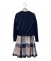 BLUE LABEL CRESTBRIDGE (ブルーレーベルクレストブリッジ) ニット切替ワンピースアンサンブル ネイビー サイズ:36/38：7000円