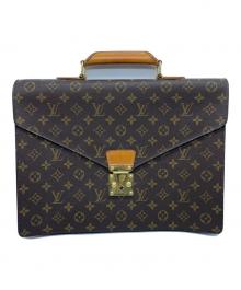 LOUIS VUITTON（ルイ ヴィトン）の古着「ビジネスバッグ セルヴィェット・コンセイエ」｜ブラウン