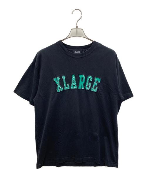 X-LARGE（エクストララージ）X-LARGE (エクストララージ) 半袖Tシャツ ブラック×グリーン サイズ:Lの古着・服飾アイテム