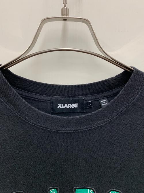 X-LARGE（エクストララージ）X-LARGE (エクストララージ) 半袖Tシャツ ブラック×グリーン サイズ:Lの古着・服飾アイテム