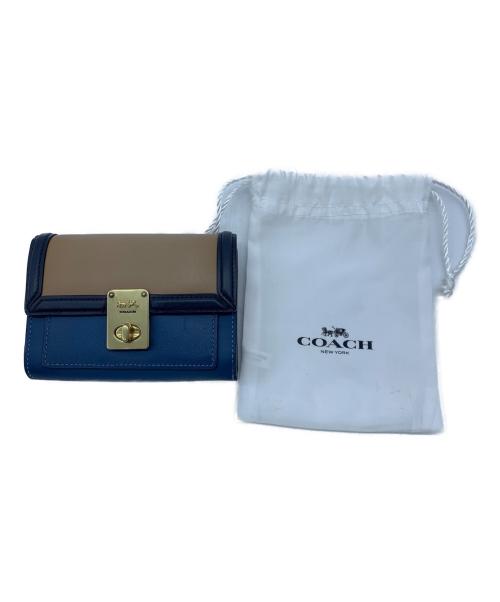 COACH（コーチ）COACH (コーチ) ハットンウォレット スカイブルー×オレンジの古着・服飾アイテム