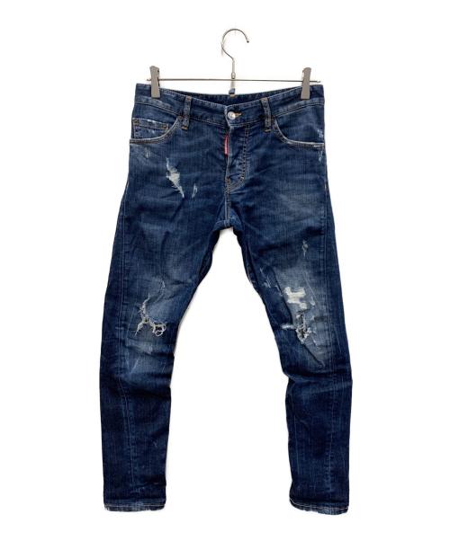 DSQUARED2（ディースクエアード）DSQUARED2 (ディースクエアード) ダメージ加工デニムパンツ インディゴ サイズ:44の古着・服飾アイテム