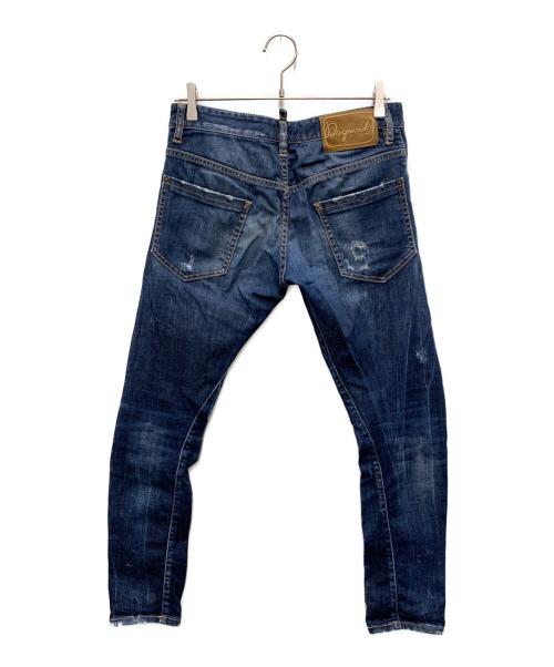 DSQUARED2（ディースクエアード）DSQUARED2 (ディースクエアード) ダメージ加工デニムパンツ インディゴ サイズ:44の古着・服飾アイテム