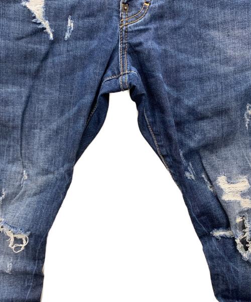 DSQUARED2（ディースクエアード）DSQUARED2 (ディースクエアード) ダメージ加工デニムパンツ インディゴ サイズ:44の古着・服飾アイテム