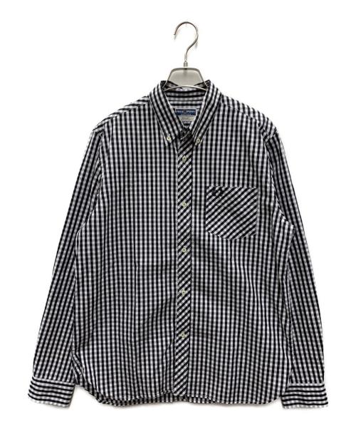 FRED PERRY（フレッドペリー）FRED PERRY (フレッドペリー) 長袖シャツ ブラック×ホワイト サイズ:40の古着・服飾アイテム