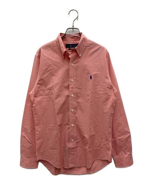 RALPH LAUREN（ラルフローレン）RALPH LAUREN (ラルフローレン) 長袖シャツ オレンジ×ホワイト サイズ:Mの古着・服飾アイテム