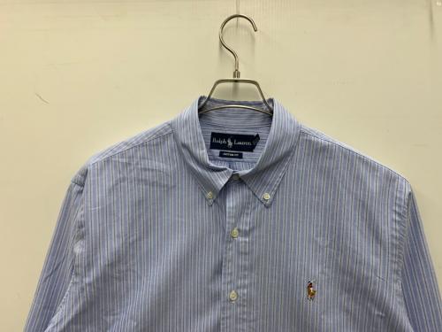 RALPH LAUREN（ラルフローレン）RALPH LAUREN (ラルフローレン) 長袖シャツ グレー×ブルー サイズ:XLの古着・服飾アイテム