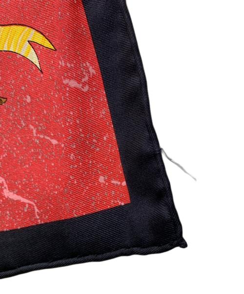 HERMES（エルメス）HERMES (エルメス) シルクスカーフ カレ90 東洋の石と西洋の石細工 レッド×ブラックの古着・服飾アイテム