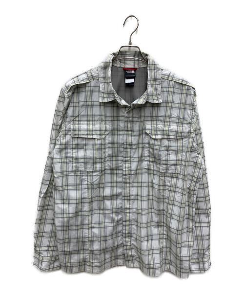 THE NORTH FACE（ザ ノース フェイス）THE NORTH FACE (ザ ノース フェイス) 長袖シャツ ホワイト×黄緑 サイズ:XLの古着・服飾アイテム
