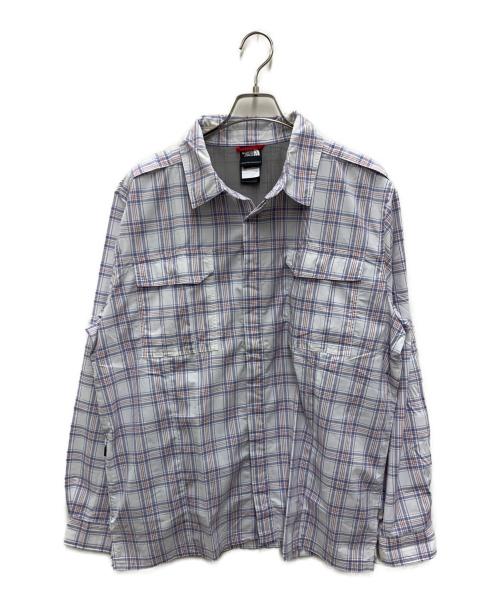 THE NORTH FACE（ザ ノース フェイス）THE NORTH FACE (ザ ノース フェイス) 長袖シャツ パープル×ホワイト サイズ:XLの古着・服飾アイテム