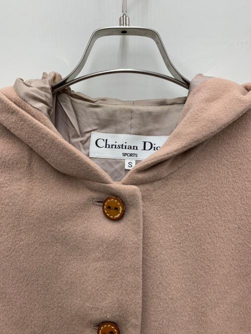 Christian Dior Sports（クリスチャン ディオールスポーツ）Christian Dior Sports (クリスチャン ディオールスポーツ) フーデットウールコート ピンクベージュ サイズ:Sの古着・服飾アイテム
