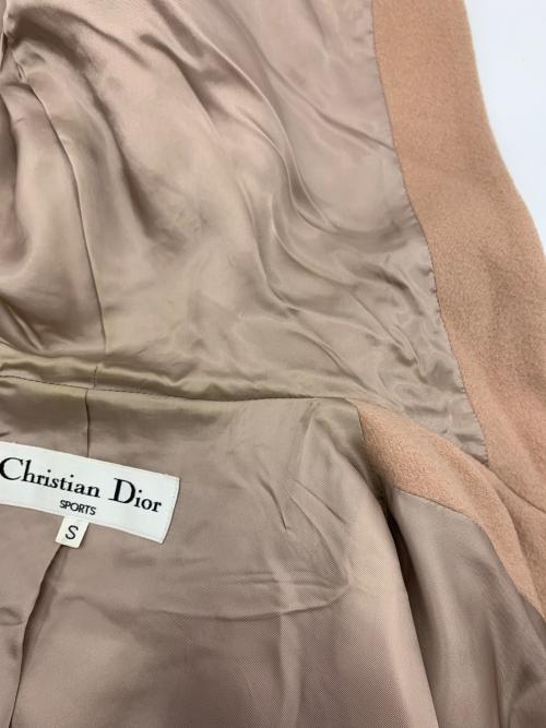 Christian Dior Sports（クリスチャン ディオールスポーツ）Christian Dior Sports (クリスチャン ディオールスポーツ) フーデットウールコート ピンクベージュ サイズ:Sの古着・服飾アイテム