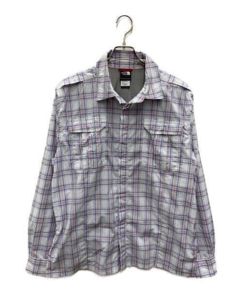 THE NORTH FACE（ザ ノース フェイス）THE NORTH FACE (ザ ノース フェイス) 長袖シャツ ホワイト×パープル サイズ:Lの古着・服飾アイテム