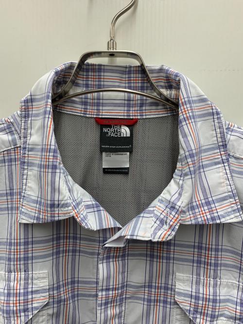 THE NORTH FACE（ザ ノース フェイス）THE NORTH FACE (ザ ノース フェイス) 長袖シャツ ホワイト×パープル サイズ:Lの古着・服飾アイテム