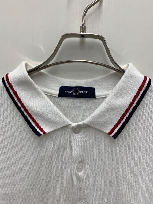 FRED PERRY（フレッドペリー）FRED PERRY (フレッドペリー) 半袖ポロシャツ ホワイト サイズ:Lの古着・服飾アイテム