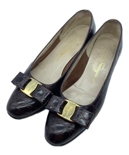 Salvatore Ferragamo（サルヴァトーレ フェラガモ）Salvatore Ferragamo (サルヴァトーレ フェラガモ) パンプス ブラウン サイズ:SIZE 5 1/2の古着・服飾アイテム