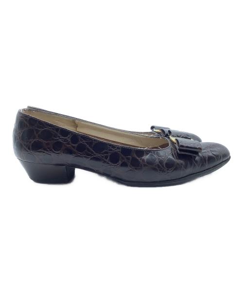 Salvatore Ferragamo（サルヴァトーレ フェラガモ）Salvatore Ferragamo (サルヴァトーレ フェラガモ) パンプス ブラウン サイズ:SIZE 5 1/2の古着・服飾アイテム