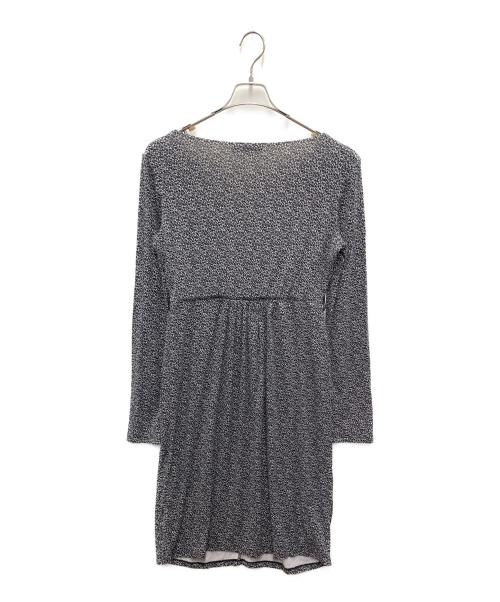 MaxMara（マックスマーラ）MaxMara (マックスマーラ) 長袖ワンピース ブラック×ホワイト サイズ:Lの古着・服飾アイテム