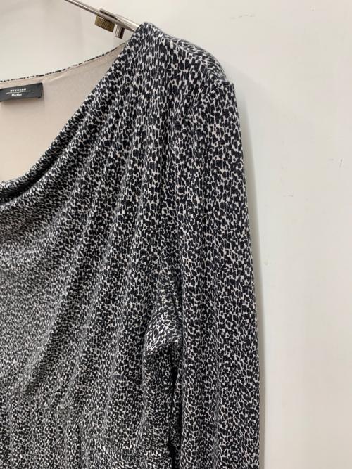 MaxMara（マックスマーラ）MaxMara (マックスマーラ) 長袖ワンピース ブラック×ホワイト サイズ:Lの古着・服飾アイテム