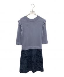 JILL STUART（ジルスチュアート）の古着「半袖ワンピース」｜グレー×ブラック