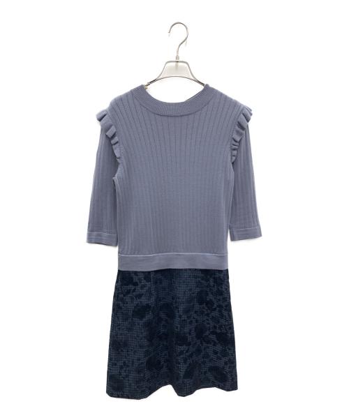 JILL STUART（ジルスチュアート）JILL STUART (ジルスチュアート) 半袖ワンピース グレー×ブラック サイズ:Mの古着・服飾アイテム