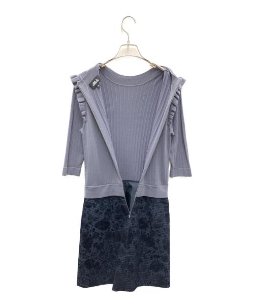 JILL STUART（ジルスチュアート）JILL STUART (ジルスチュアート) 半袖ワンピース グレー×ブラック サイズ:Mの古着・服飾アイテム